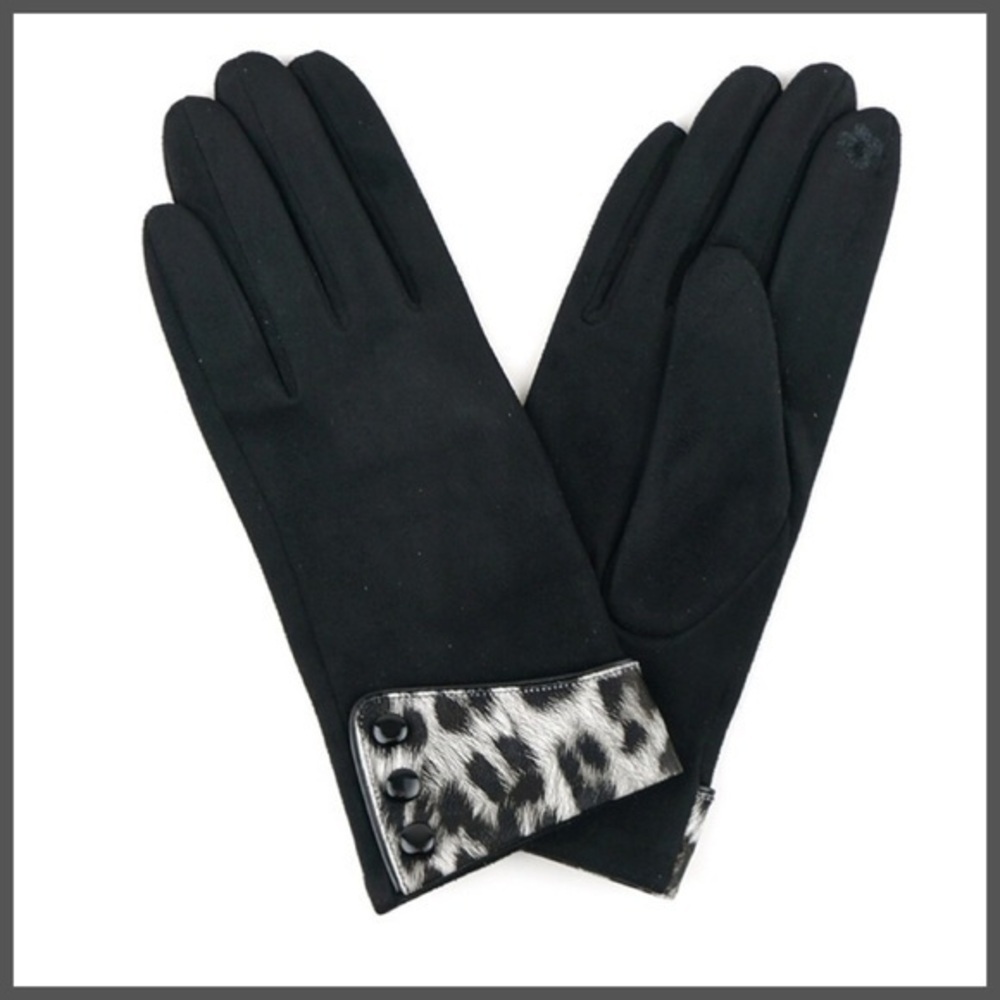 🆕Just In-Smart Touch black leopard gloves